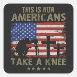 Så tar amerikanerna en knut fyrkantigt klistermärke