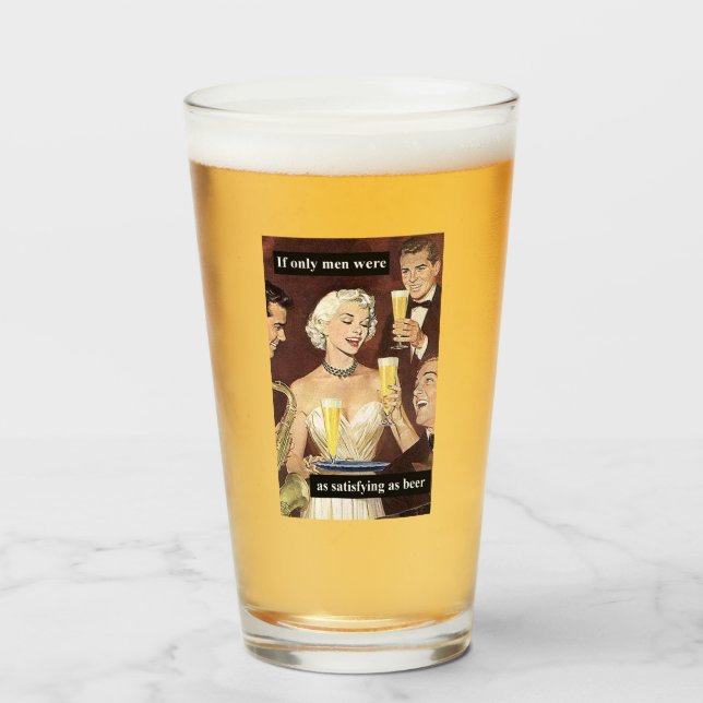 Så tillfredsställande som öl - Retro Cocktail Wait Glaskopp (Framsida fylld)