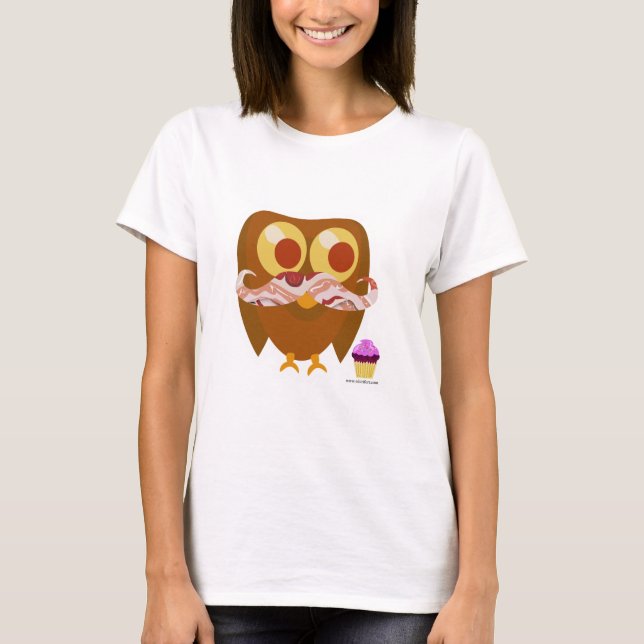 Så Trendiget Bacon Uggla Tee Shirt (Framsida)