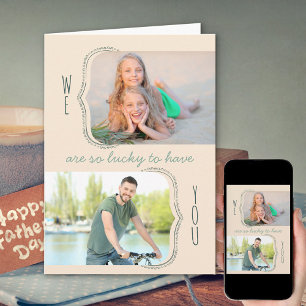 Så trevligt att ha dig Pappa 2 Photo Fars dag Kort