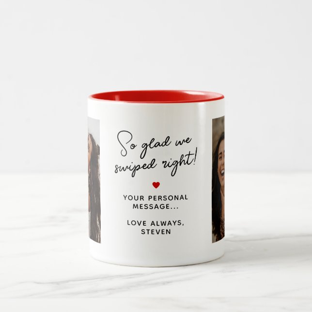 Så trevligt att vi svepte Höger 2-foto och personl Två-Tonad Mugg (Center)