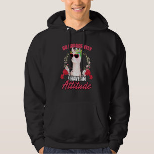 Så Tydligen Har Jag En Attityd Blommig Fläkt Lam Hoodie