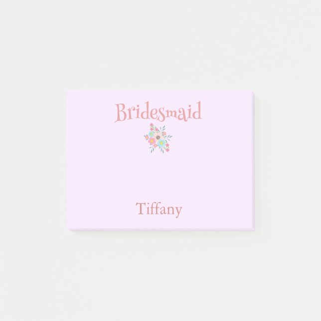 Så underbar Bridesmaid Blommigt Bouquet Post-it Block (Framsida)