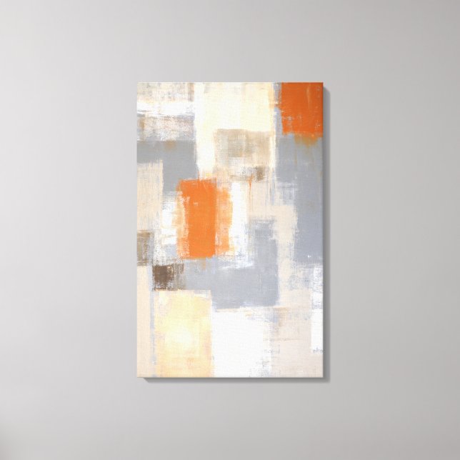 Så unik Orange och Abstrakt i Beige Canvastryck (Framsida)