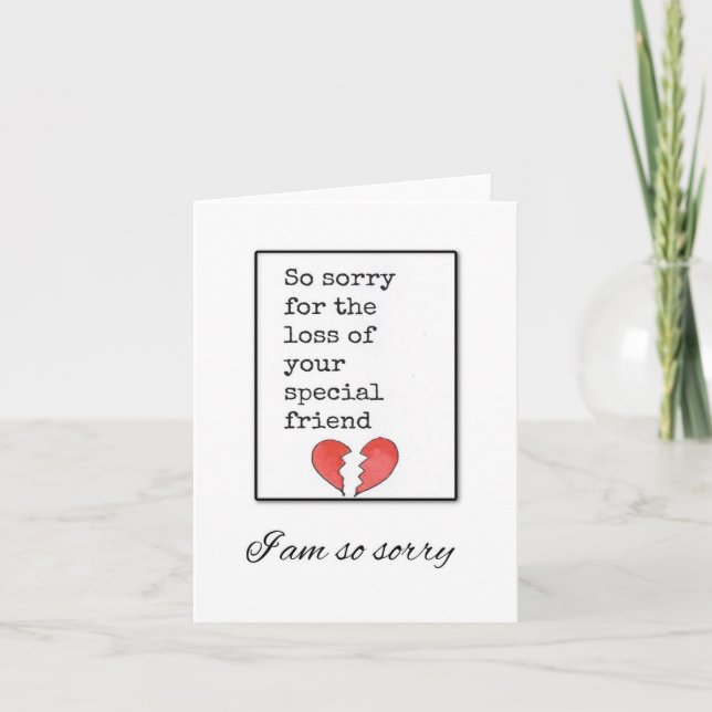 Så ursäkta Pet Sympathy Card, Text Kort (Framsida)