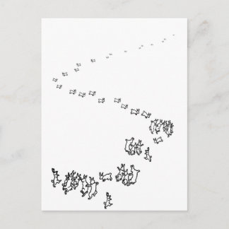 Så vi går och dansar kaniner vykort