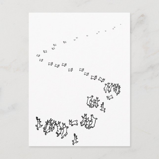 Så vi går och dansar kaniner vykort (Framsida)