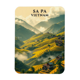 Sa Vietnam Travel Ris Terraces Mountain Magnet