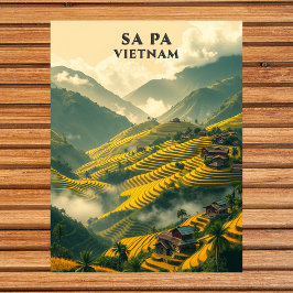 Sa Vietnam Travel Ris Terraces Mountain Vykort