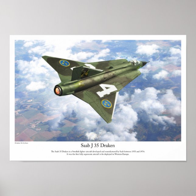 Saab 35 Draken Poster (Framsidan)
