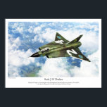 Saab 35 Draken Poster<br><div class="desc">Saab 35 Draken (Dragon) är ett svenskt stridsflygplan som utvecklats och tillverkats av Saab mellan 1955 och 1974. Det var det första helt överlägsna flygplanet som utplacerades i Westerna Europa och det första flygplanet som gjorde Cobra-manöver.</div>