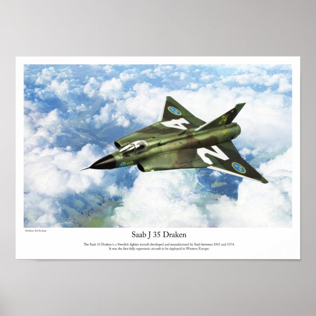 Saab 35 Draken Poster (Framsidan)
