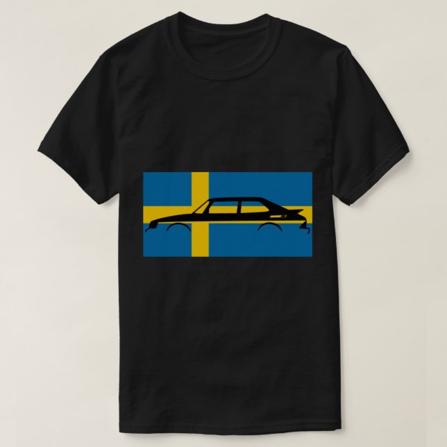 Saab 900 Flagga art T Shirt (Design framsida)