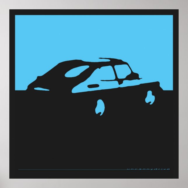 Saab 900 SPG/Aero - Blått på träkolssvart poster (Framsidan)