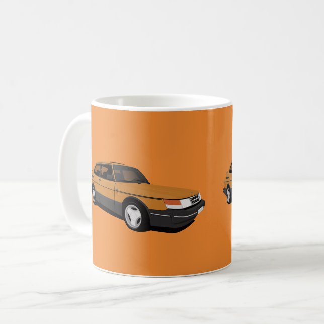 Saab 900 Turbo 16 Aero, två orangar bilder Kaffemugg (Framsida vänster)