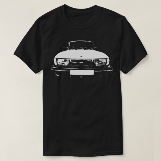 Saab 900 Turbo 1980 s klassisk monoblock vit T Shirt (Design framsida)