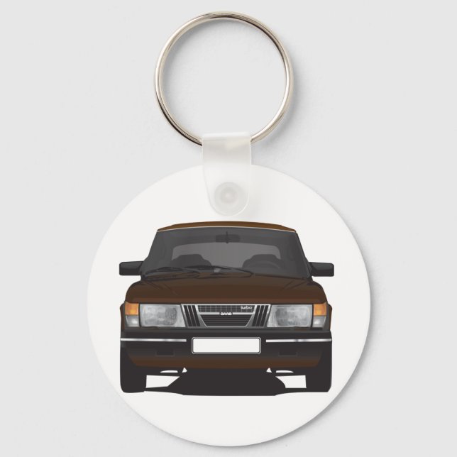 Saab 900 turbo (brun) nyckelring (Framsida)