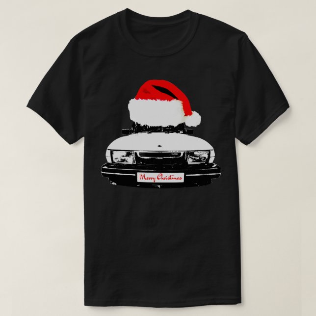 Saab 900 Turbo Classic julhatt T Shirt (Design framsida)