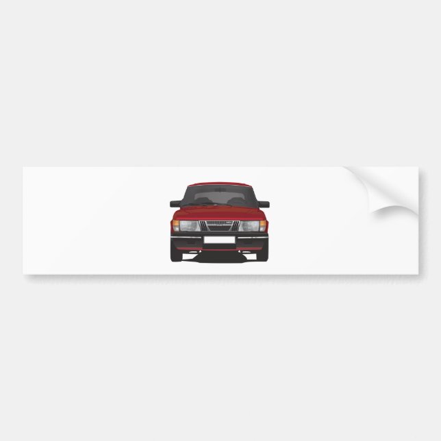 Saab 900 turbo (röd) bildekal (Framsidan)