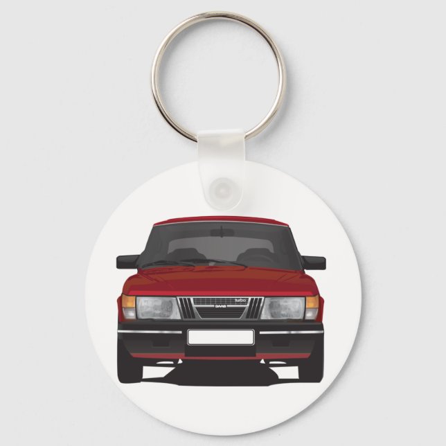 Saab 900 turbo (röd) nyckelring (Framsida)