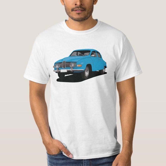 Saab 96 i 6 färg - DIY T Shirt (Framsida)