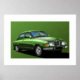 SAAB 96 Illustration Poster