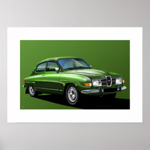 SAAB 96 Illustration Poster