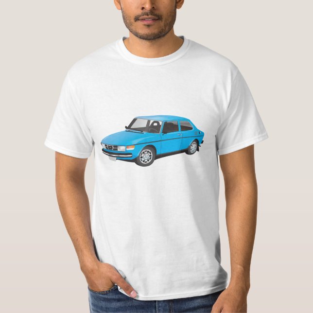 SAAB 99 blå Tee Shirt (Framsida)