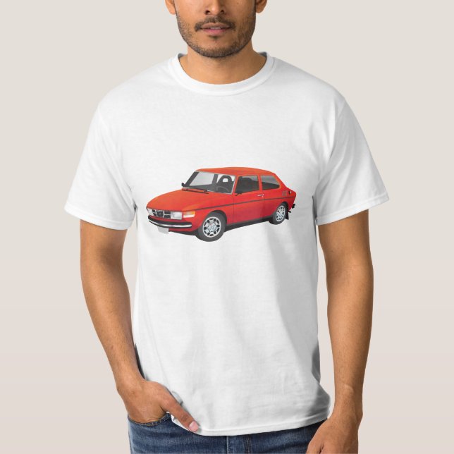SAAB 99 röd Tee Shirt (Framsida)