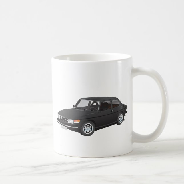 Saab 99 svart kaffemugg (Höger)