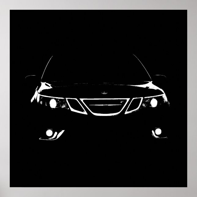Saab 9-3 Aero-utskrift Poster (Framsidan)