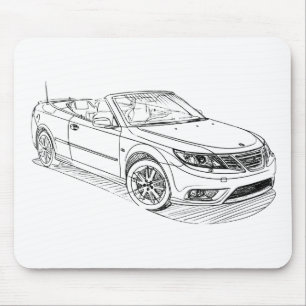 Saab 9-3 omvänd 2008 musmatta