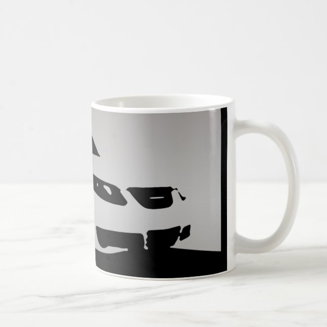 Saab Aero 9-5 beklär - gråna på mörk bakgrund Kaffemugg (Höger)