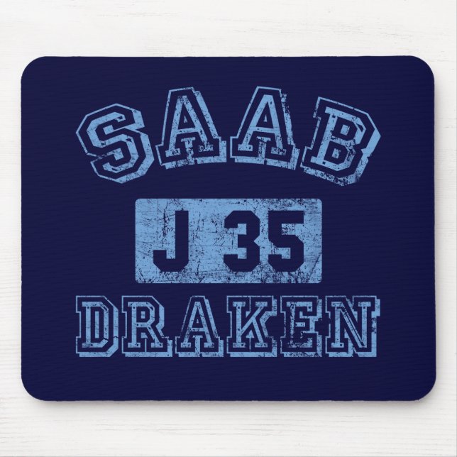 Saab Draken - BLÅTT Musmatta (Framsidan)