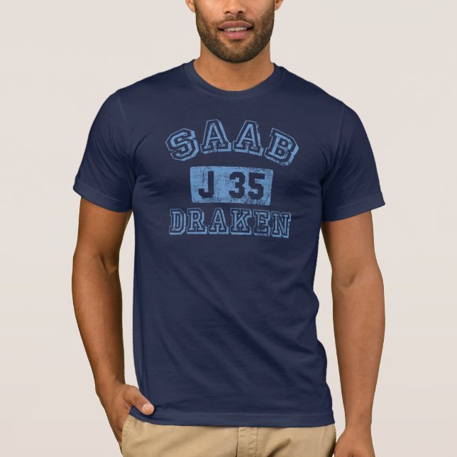 Saab Draken - BLÅTT Tee (Framsida)