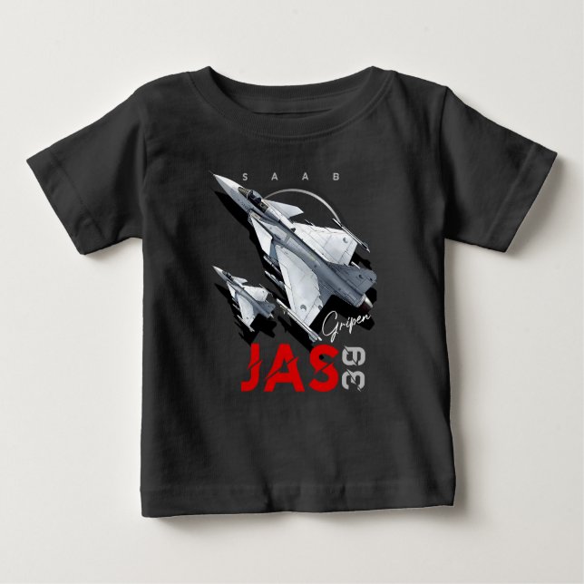 Saab JAS39 Gripen Swedish Fighterjet Aircraft T Shirt (Framsida)