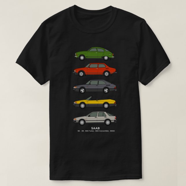 Saab-konturillustration T Shirt (Design framsida)