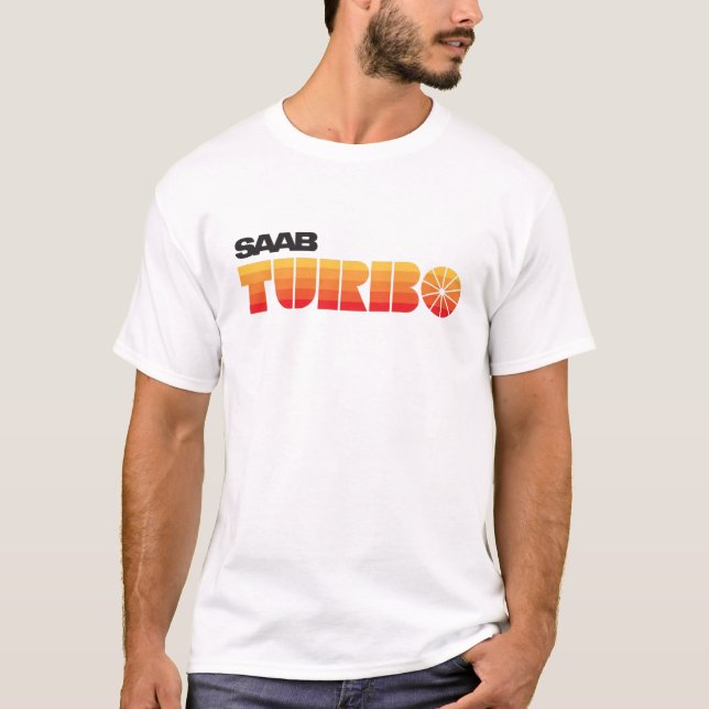 SAAB Turbo retro look badge rand T Shirt (Framsida)