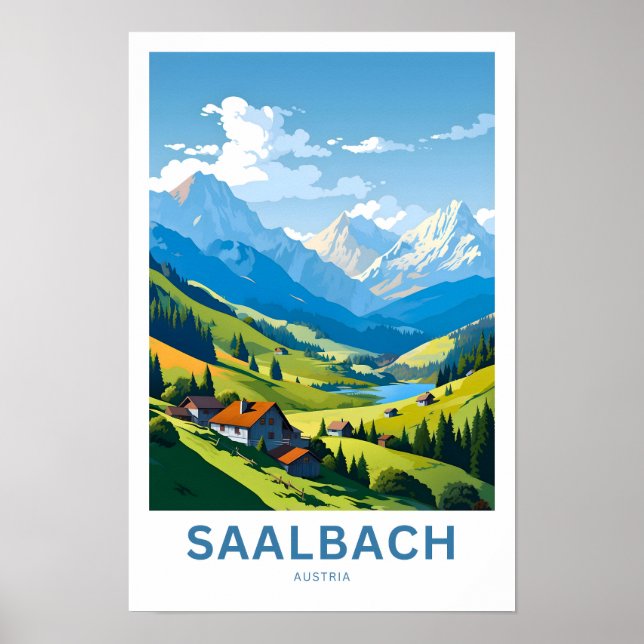 Saalbach Austria Travel Print Poster (Framsidan)