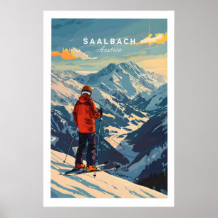 Saalbach skidposter- Österrike 1 Poster