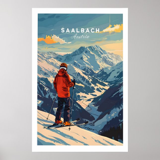 Saalbach skidposter- Österrike 1 Poster (Framsidan)