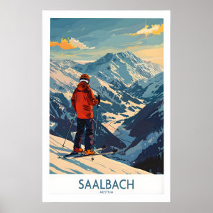 Saalbach Väggkonst Skidtryck - Österrike 1