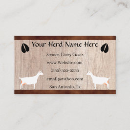 Saanen Dairy Goat Herd Visitkort