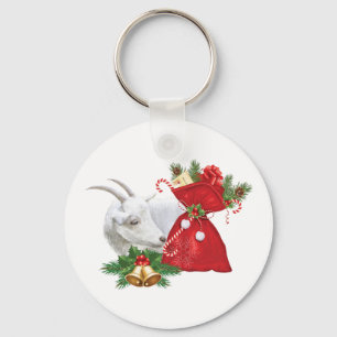 Saanen Goat With Helgdag Spirit Nyckelring