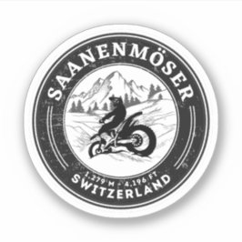 Saanenmöser Pass swiss-alpernas motorcykeltur Klistermärken