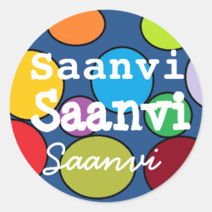 Saanvi kända klistermärkear runt klistermärke