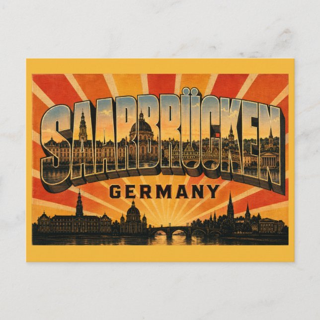 Saarbrücken Tyskland Slott Vykort (Framsida)