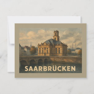 Saarbrücken Tyskland Stad Konst Vykort