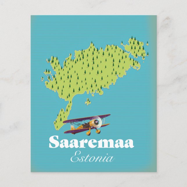 Saaremaa Estland karta  Flygblad (Framsidan)