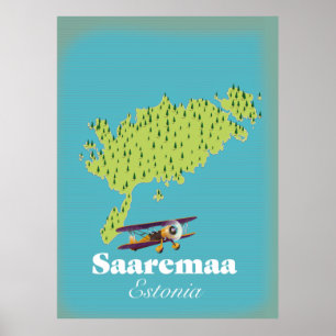 Saaremaa Estland karta Poster